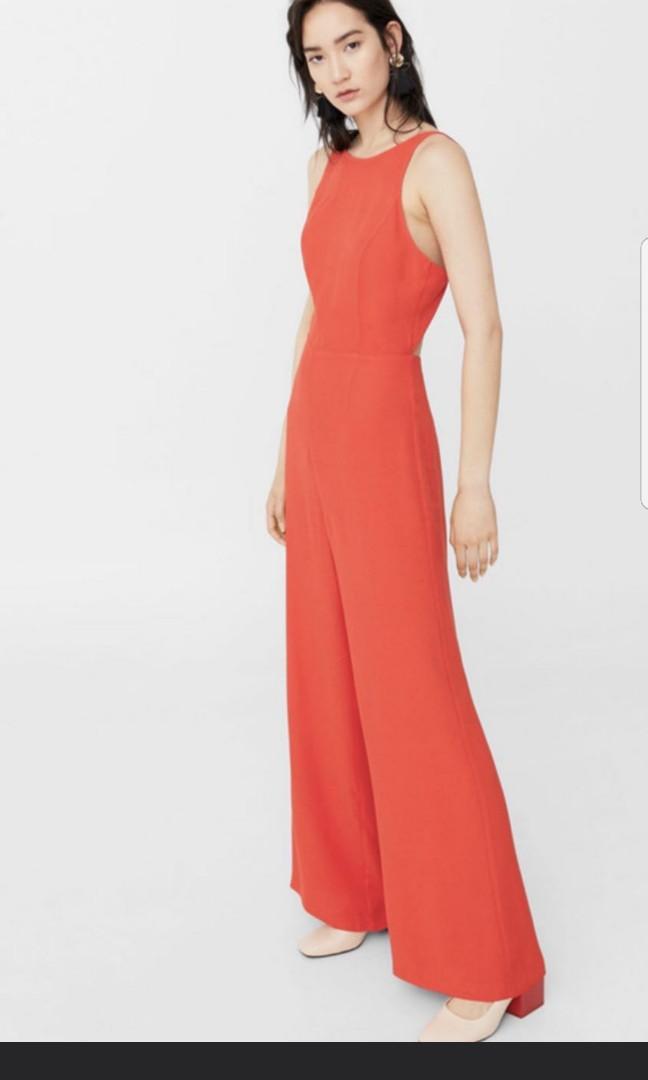 mango jumpsuit orange