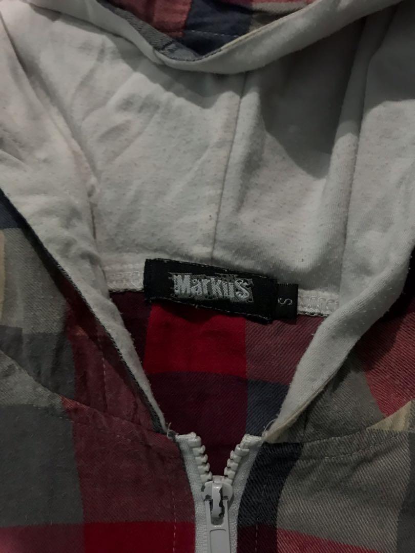 red checkered windbreaker