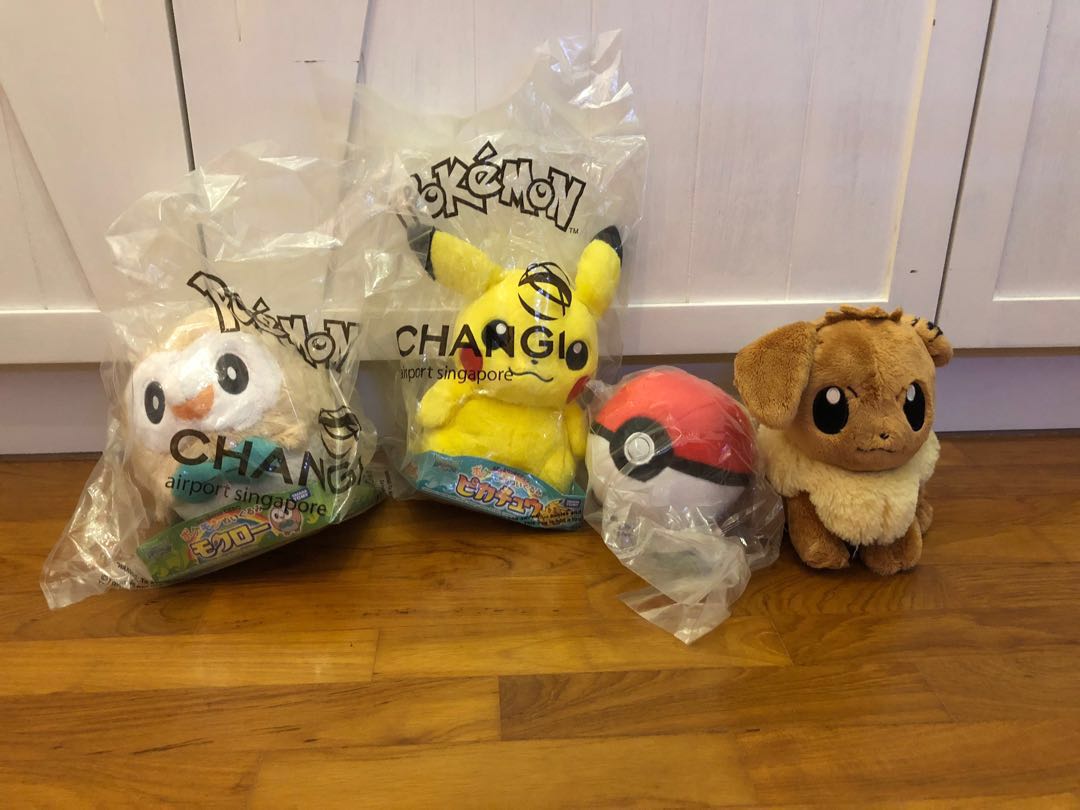 pikachu rowlet plush