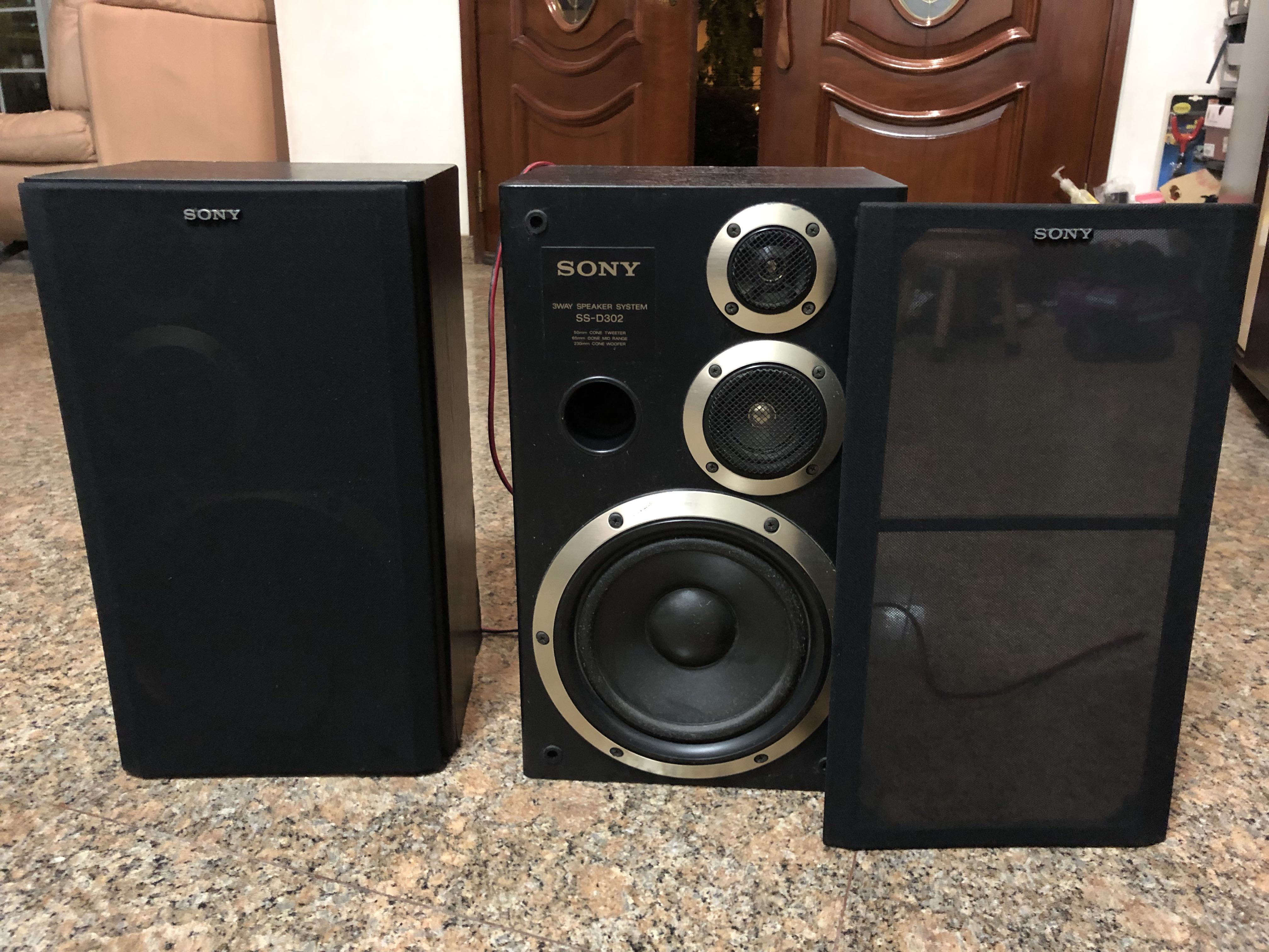 Preloved Vintage Sony Three Way Speaker System SSD302, Audio, Other