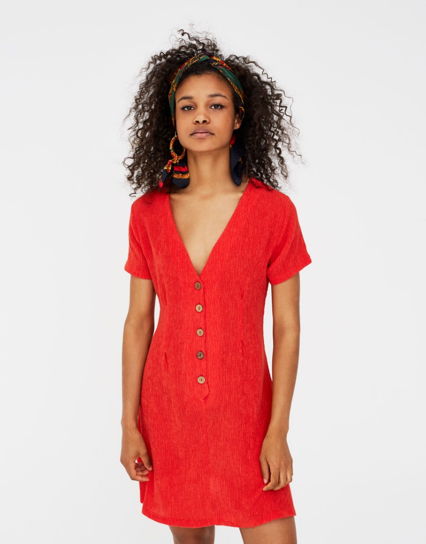 Pull and bear red outlet dress