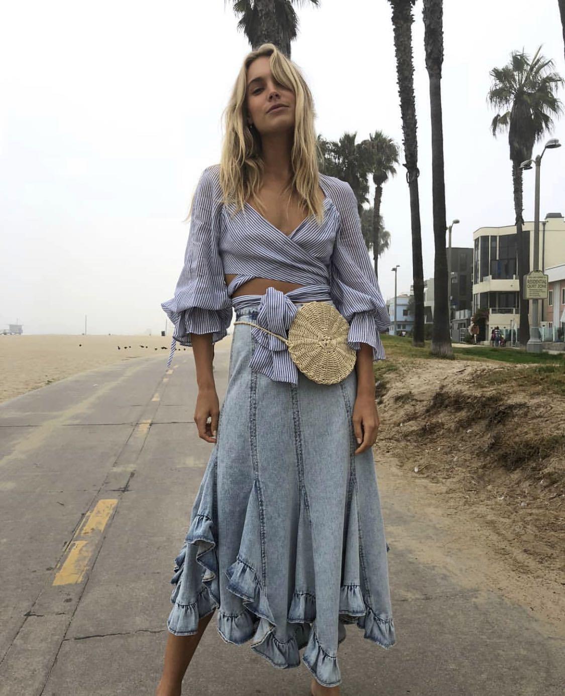 shona joy denim skirt