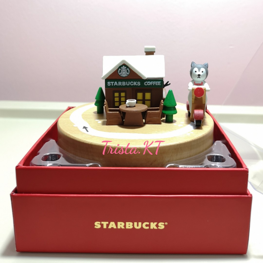 STARBUCKS Husky Wooden Music Box, Hobbies & Toys, Toys & Games on Carousell
