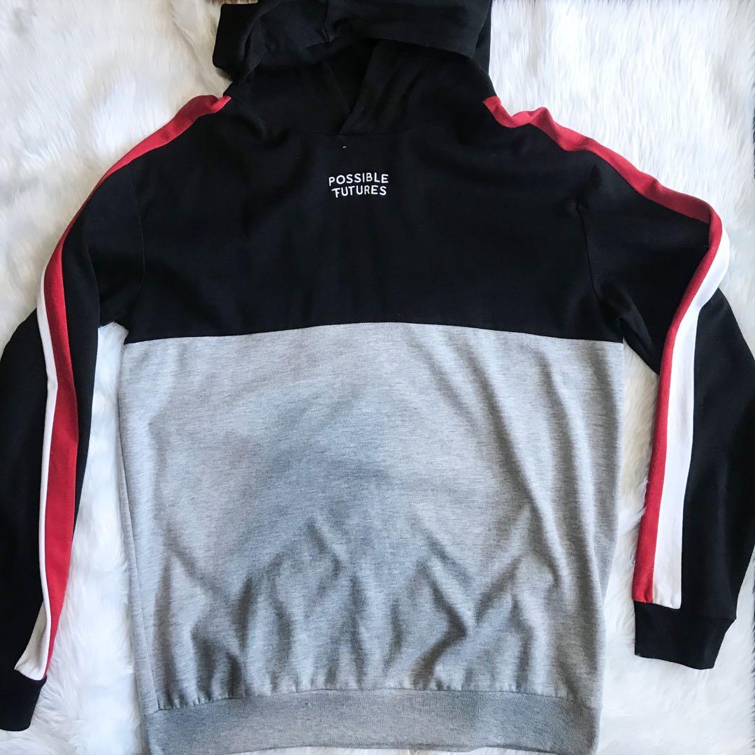 zara mens grey hoodie