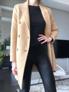 Zara Camel Coat never worn size S