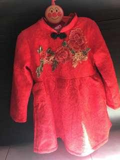 過年喜氣刺繡洋裝