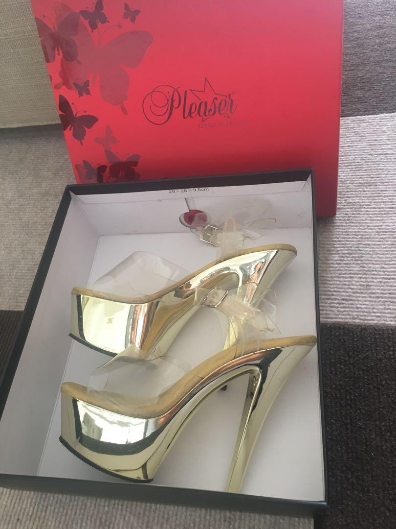 7inch gold Pleaser heels for Pole dance Women s Fashion Footwear Heels on Carousell