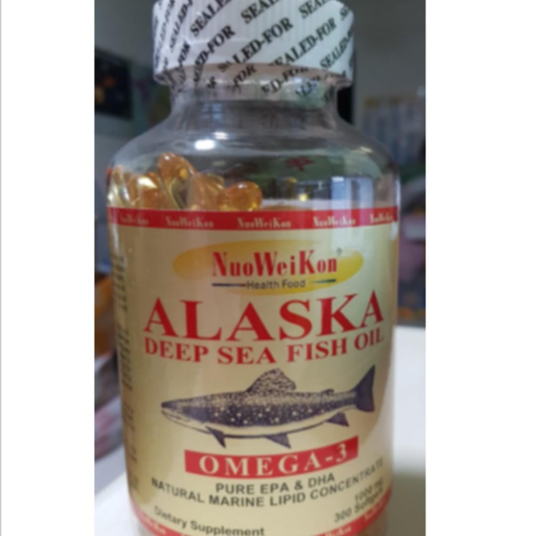 Alaska Deep Sea Fish Oil Omega 3 300 Softgels 1000 Mg