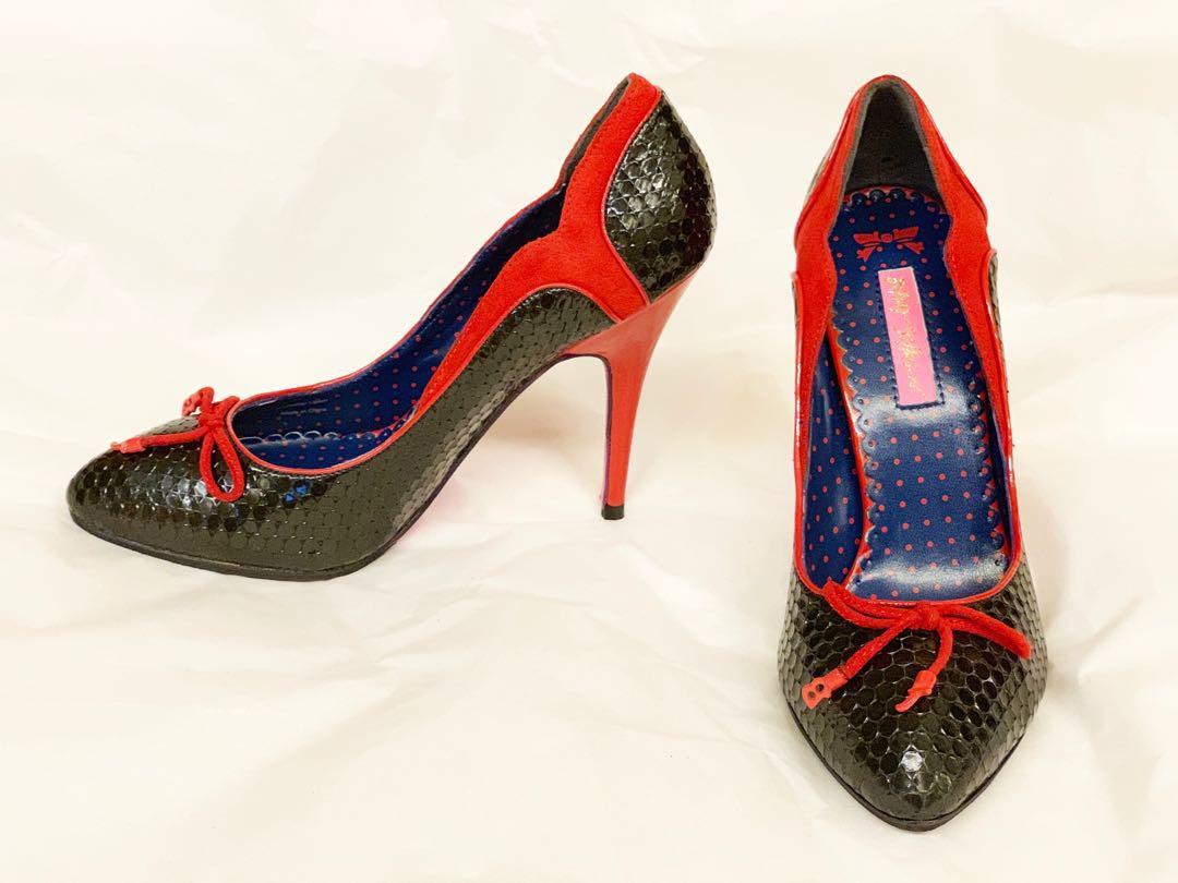 Betsy Johnson Navy and Red Patent 