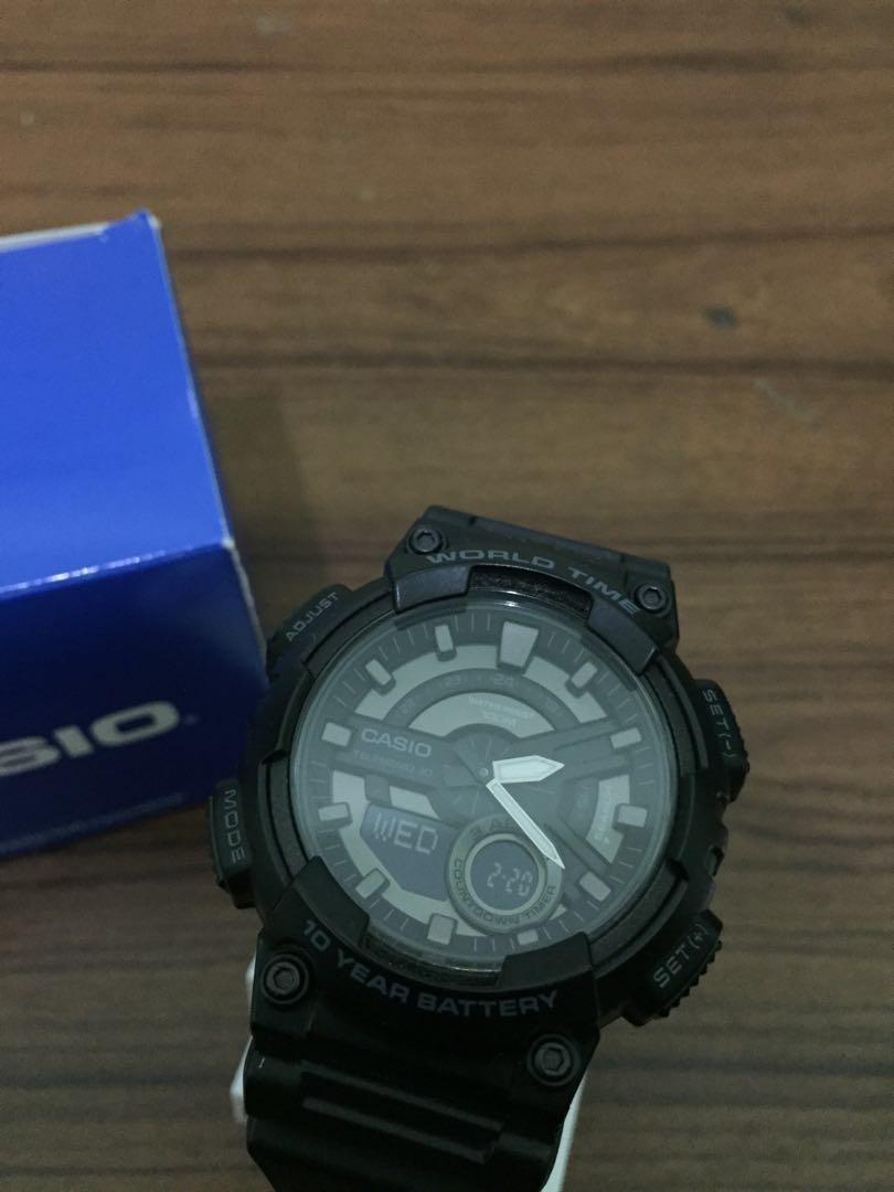 Casio Telememo 30 5479 AEQ-110, Fesyen Pria, Jam Tangan di Carousell