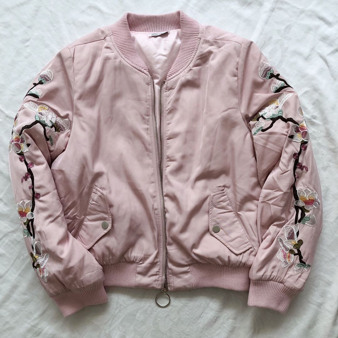 cherry blossom bomber jacket