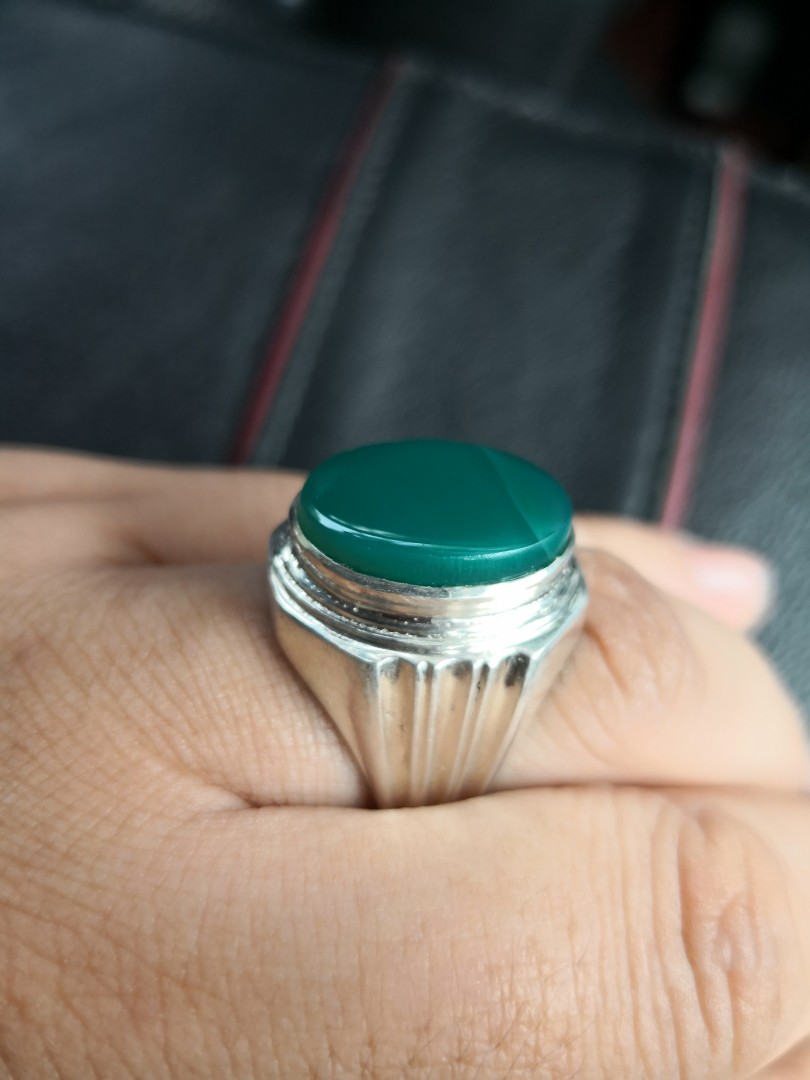Cincin Batu Akik Yaman Hijau Men S Fashion Accessories Others On Carousell