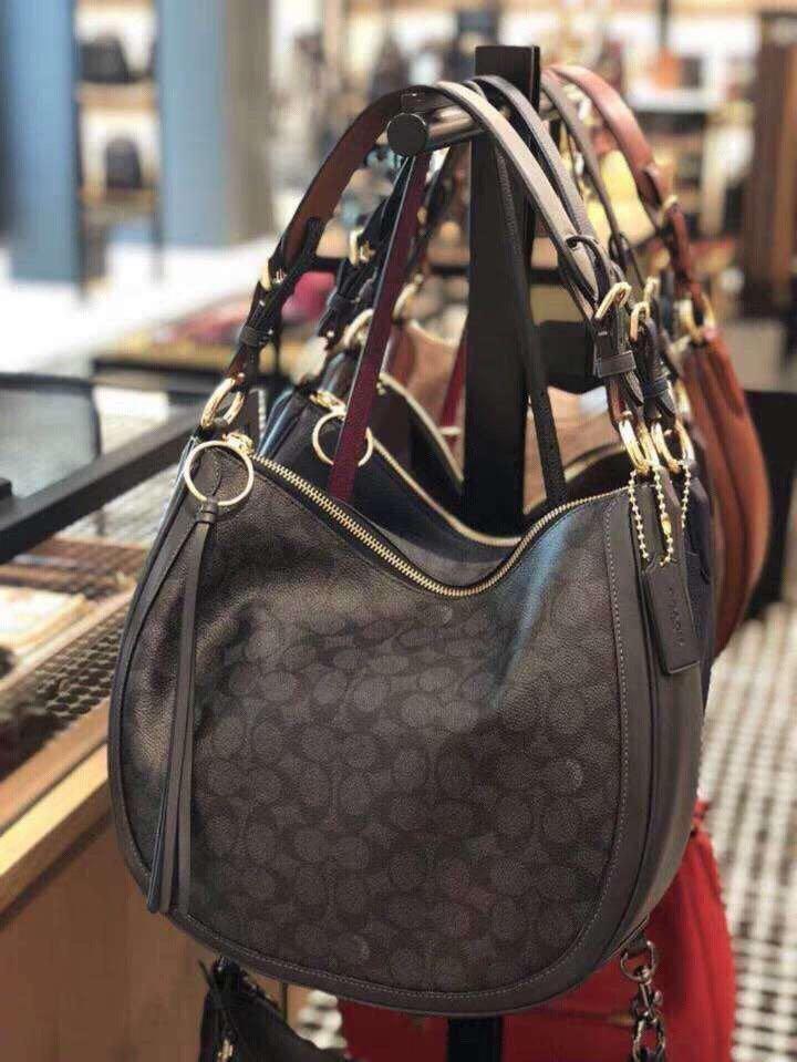 Coach sutton hobo in signature canvas hot sale