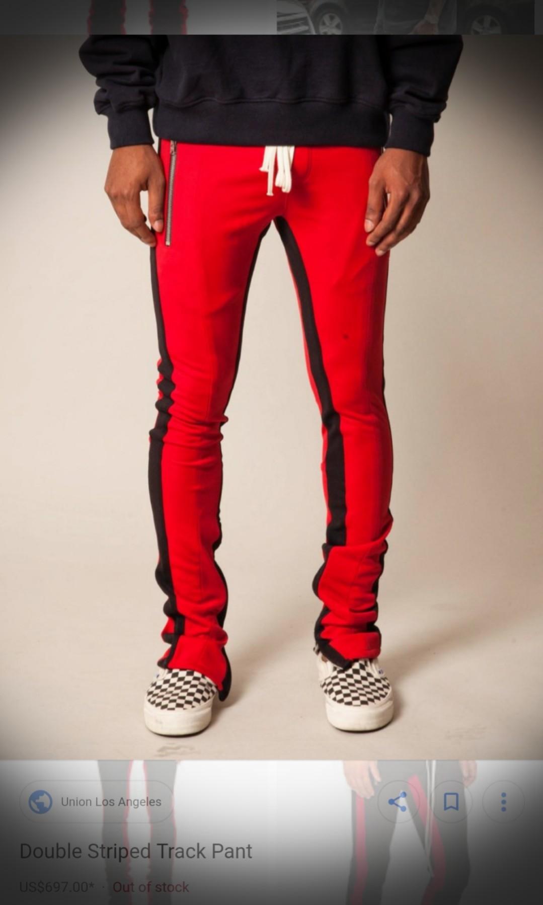 fear of god track pants red