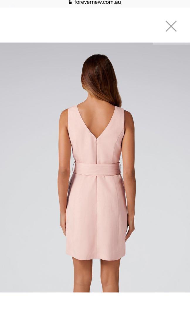 FOREVER NEW SASHA BELTED SAFARI DRESS NUDE PINK SIZE 8 Women s