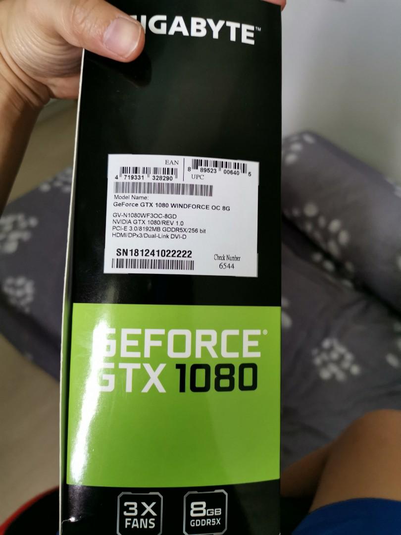 Gigabyte windforce 1 (Category: Networking) located in Singapore. Submitted by lesteryew (Listing ID 215748721, Image 2). Description: Condition 9/10 as I used Never done OC before as I don't need it Windforce one gigabyte 1080 Used it for almost 1 year plus Bought it at 6/4 2018 It's a international warranty card. If there is default u can bring it Ubi area and they will handle the issue for u. Full box Lowest 1080 in market Meet up at Tampines 