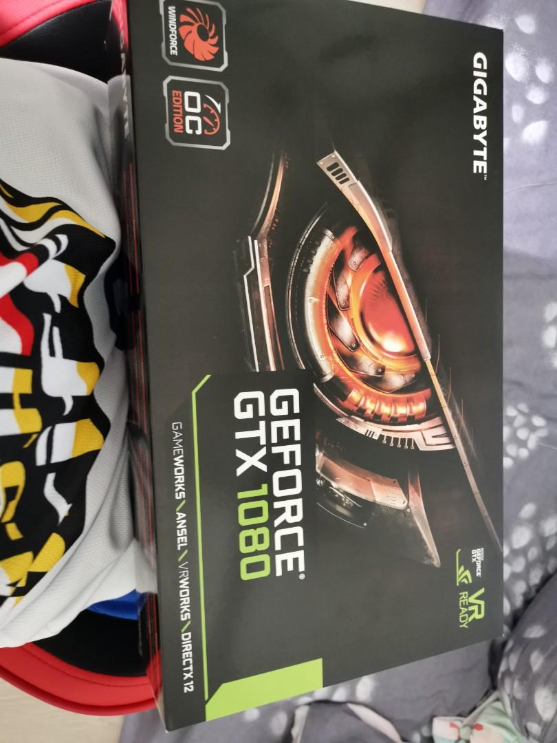 Gigabyte windforce 1 (Category: Networking) located in Singapore. Submitted by lesteryew (Listing ID 215748721, Image 3). Description: Condition 9/10 as I used Never done OC before as I don't need it Windforce one gigabyte 1080 Used it for almost 1 year plus Bought it at 6/4 2018 It's a international warranty card. If there is default u can bring it Ubi area and they will handle the issue for u. Full box Lowest 1080 in market Meet up at Tampines 