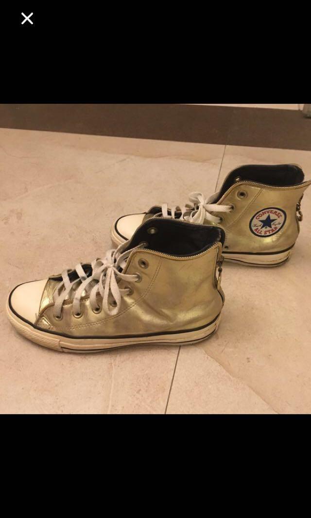 gold converse high tops