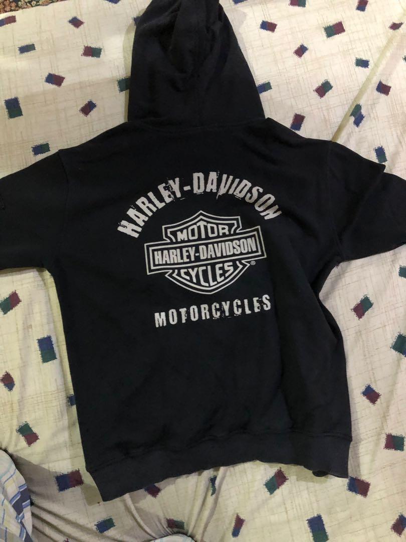 Harley Davidson Hoodie Original Fesyen Pria Pakaian Atasan Di Carousell