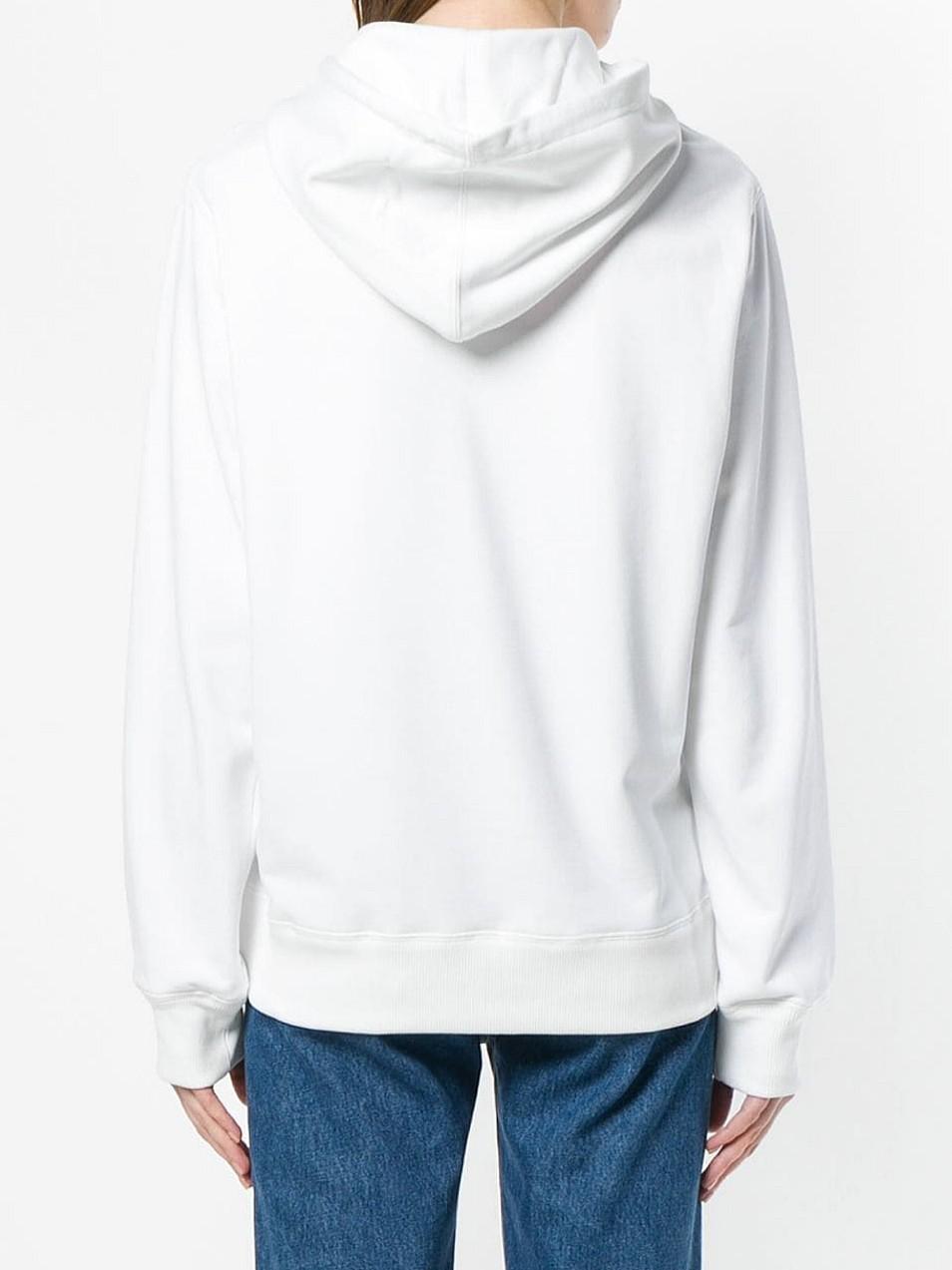 Helmut Lang box logo hoodie White X Large