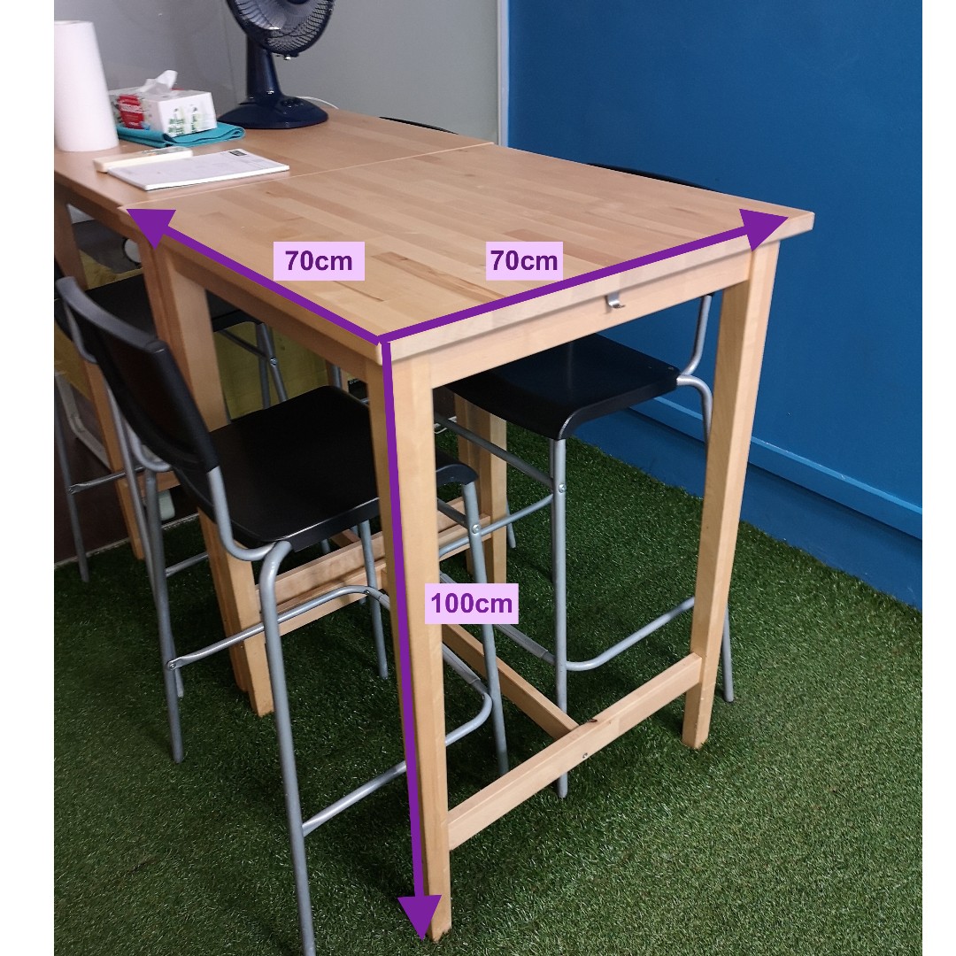 FREE IKEA HIGH TABLE FOR DINING BROWN, Furniture & Home Living