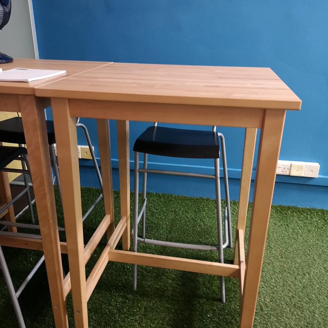 FREE IKEA HIGH TABLE FOR DINING BROWN, Furniture & Home Living