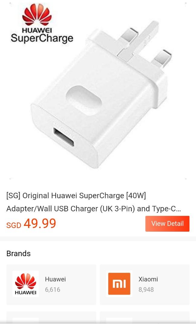 Huawei Mate 20 Pro Official Flash Charger Mobile Phones Tablets Mobile Tablet Accessories Power Banks Chargers On Carousell
