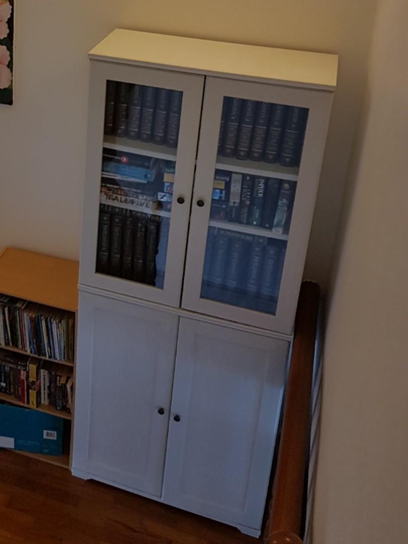 Ikea Hemnes Book Shelves With Glass Door Furniture Shelves
