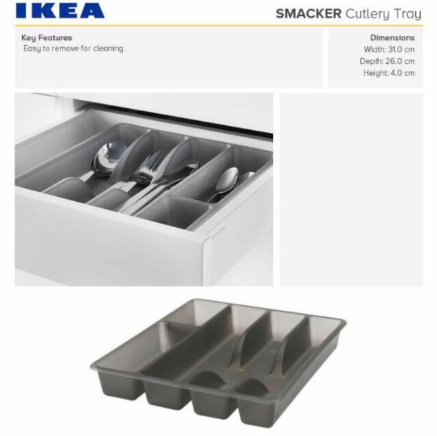 IKEA SMACKER Flatware tray, gray, 12x10 ", Furniture & Home Living