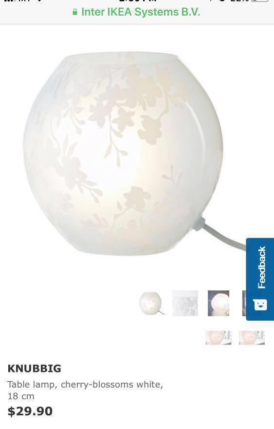 Ikea Table Lamp Knubbig Cherry Blossoms Furniture Home Decor