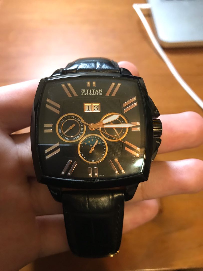 Mens black store skeleton watch