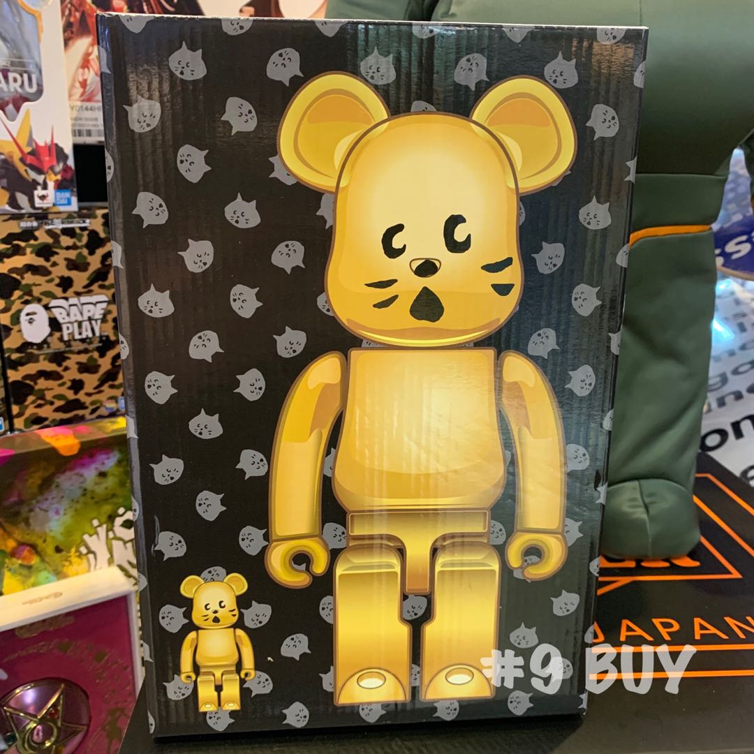 プチギフト 新品 BE@RBRICK にゃー 金メッキVer. 100% & 400
