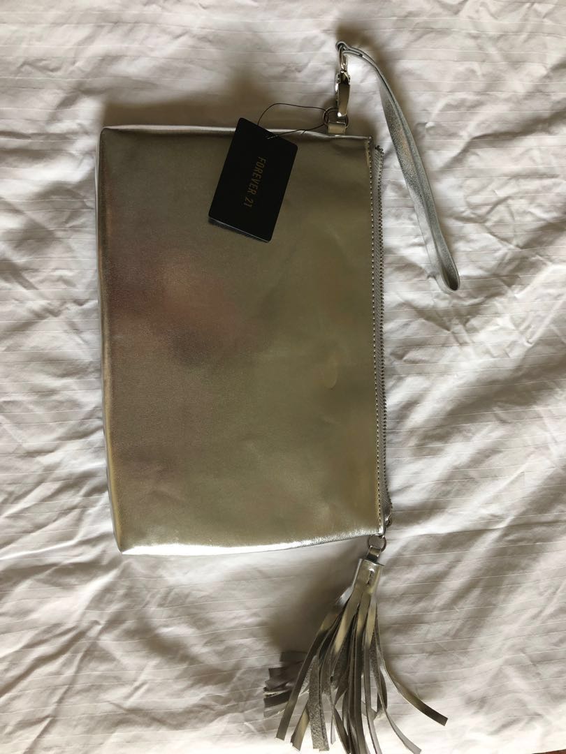 silver clutch forever 21
