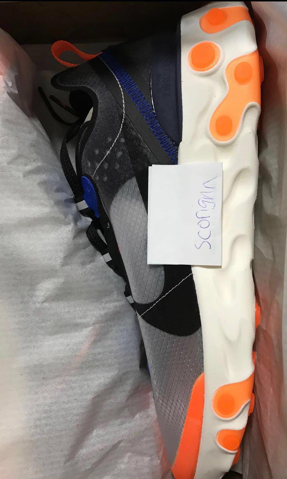 Nike Element react US9 (Category: Sneakers) located in Singapore. Submitted by scoriginn (Listing ID 207630404, Image 2). Description: Won from END clothing raffle. UK8/US9 BNIB with original END box. NO TRADES PM TO DEAL ⚡️ .