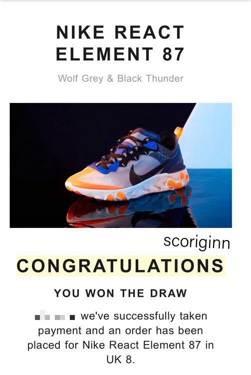 Nike Element react US9 (Category: Sneakers) located in Singapore. Submitted by scoriginn (Listing ID 207630404, Image 3). Description: Won from END clothing raffle. UK8/US9 BNIB with original END box. NO TRADES PM TO DEAL ⚡️ .