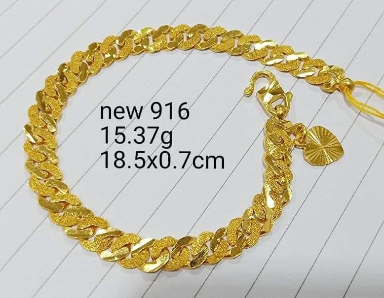 Rantai Tangan Pasir Padu Emas 916 Women S Fashion Jewellery On Carousell