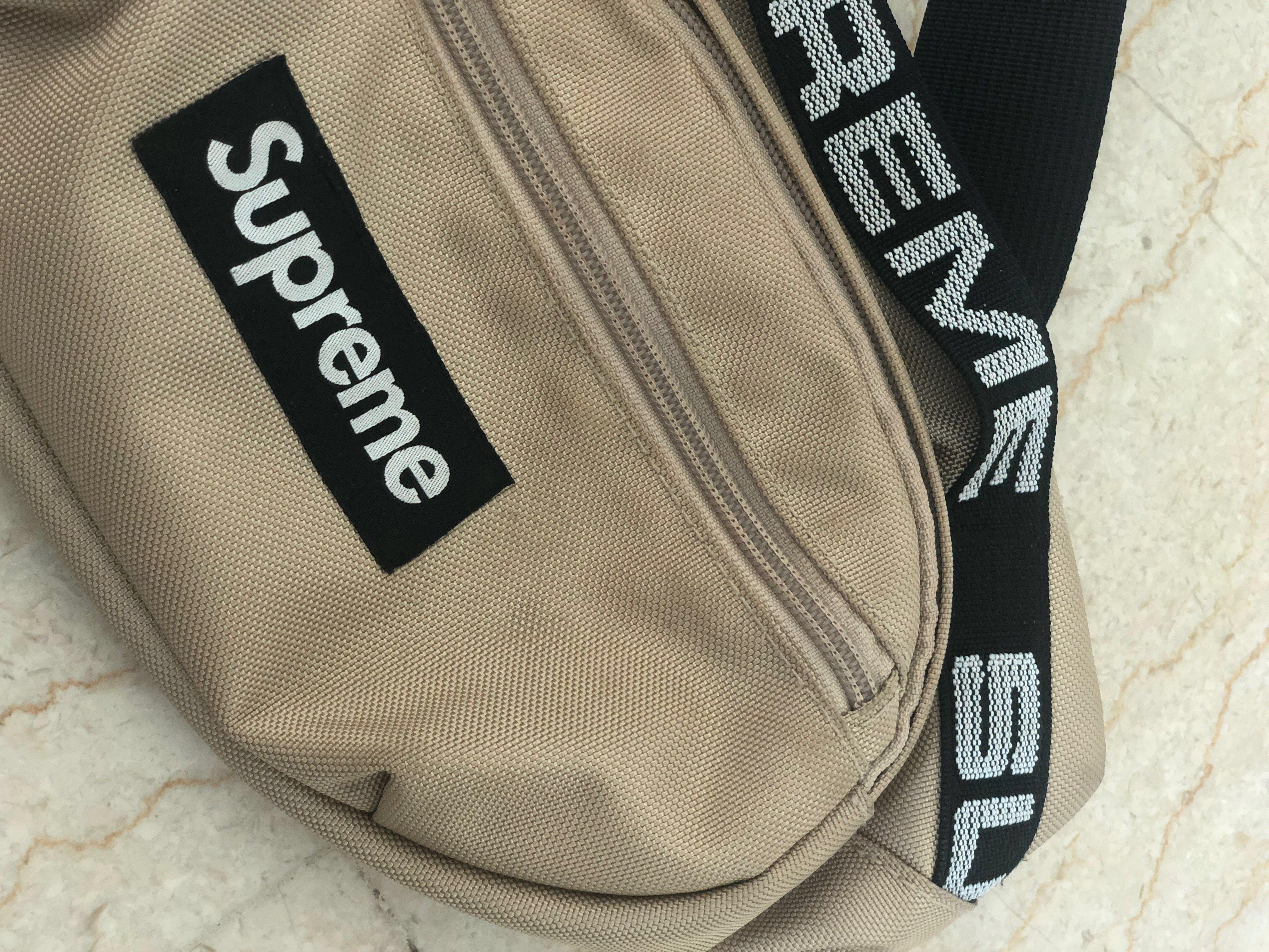 Supreme SS18 beige fanny pack waist bag