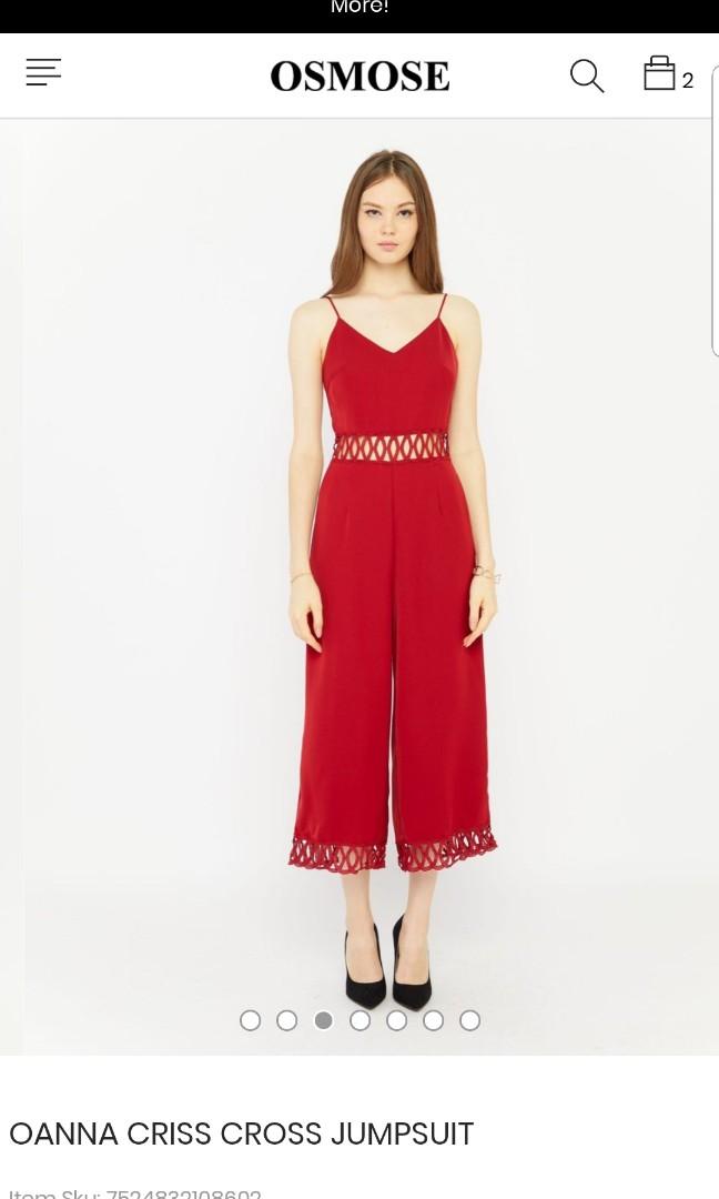 red colour jumpsuit