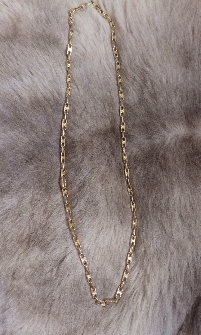 Vintage celine logo gold tone necklace 