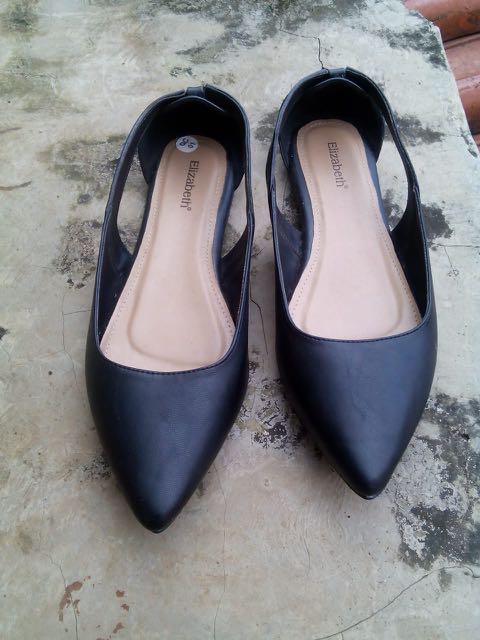 With Box Original Elizabeth Flatshoes Hitam Fesyen Wanita Sepatu Di Carousell