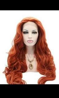 Front lace wig ginger orange