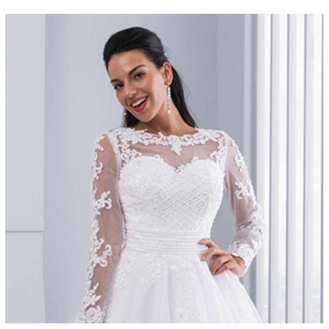 2 In 1 Wedding Dresses Bridal Gowns Ball Gown Detachable Train