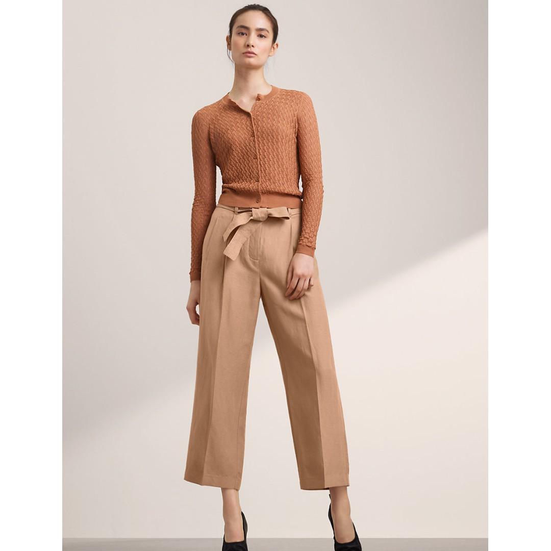 Aritzia Wilfred Cauchy Linen Pants 00 or XXS in Light Brulee