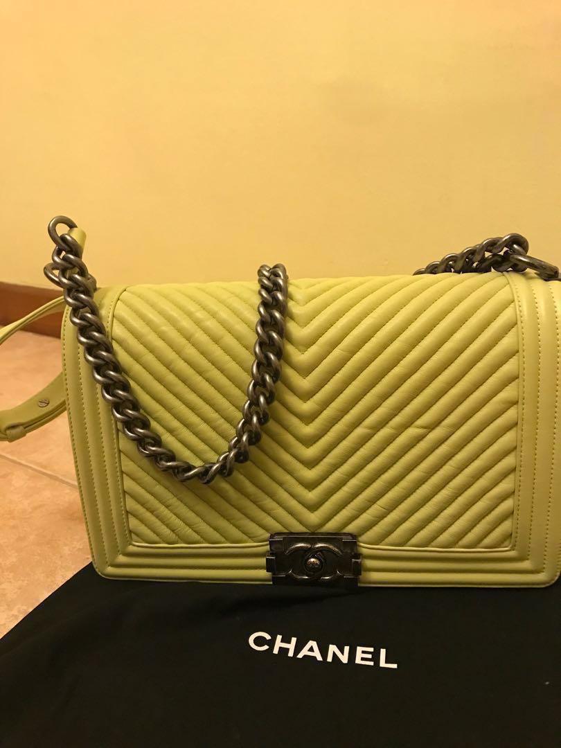 neon yellow chanel bag