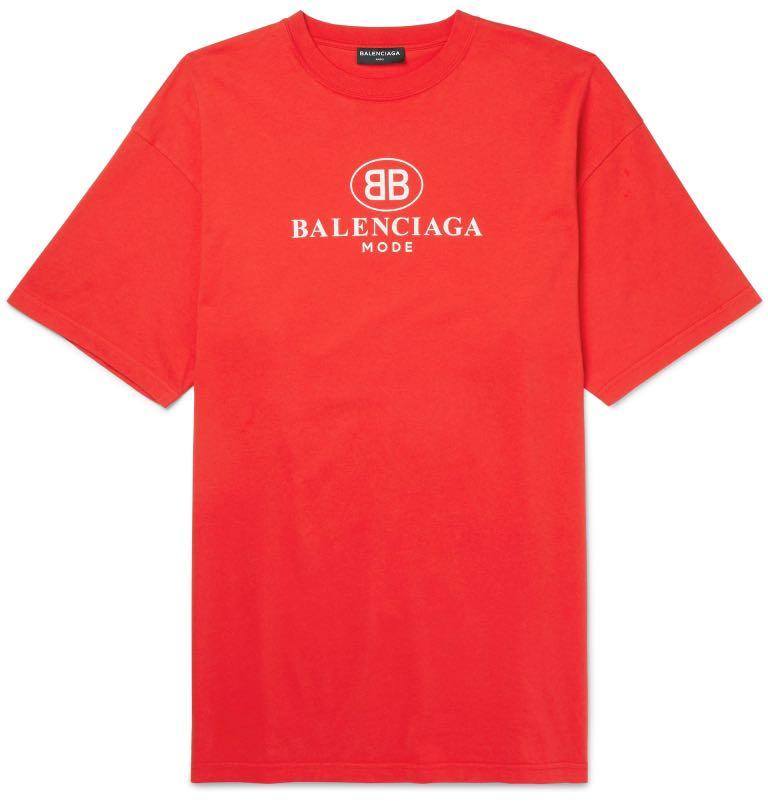 Balenciaga Bb Mode Red Tee, Men'S Fashion, Tops & Sets, Tshirts & Polo  Shirts On Carousell