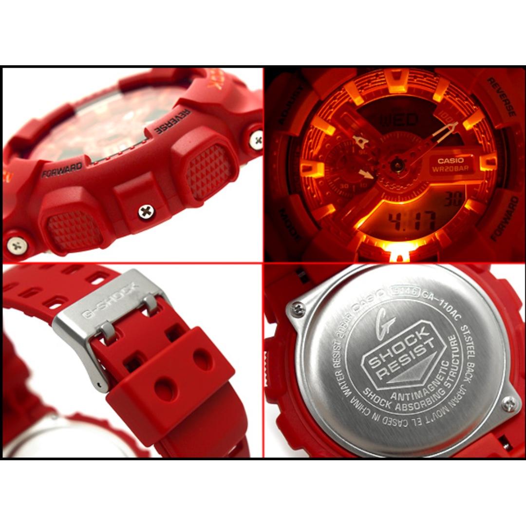 CASIO G-SHOCK GA-110 series GA-110AC-4A GSHOCK GA110AC, 男裝, 手錶