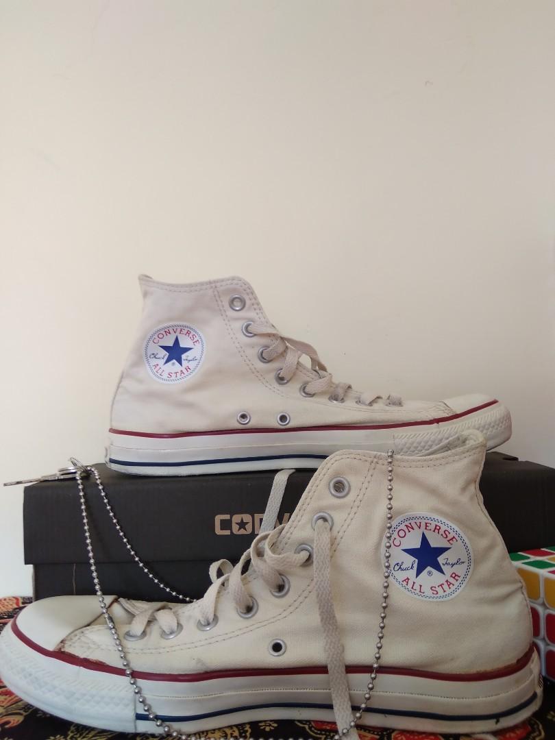 CONVERSE CT HIGH CREAM ORIGINAL, Fesyen Pria, Sepatu , Sneakers di Carousell