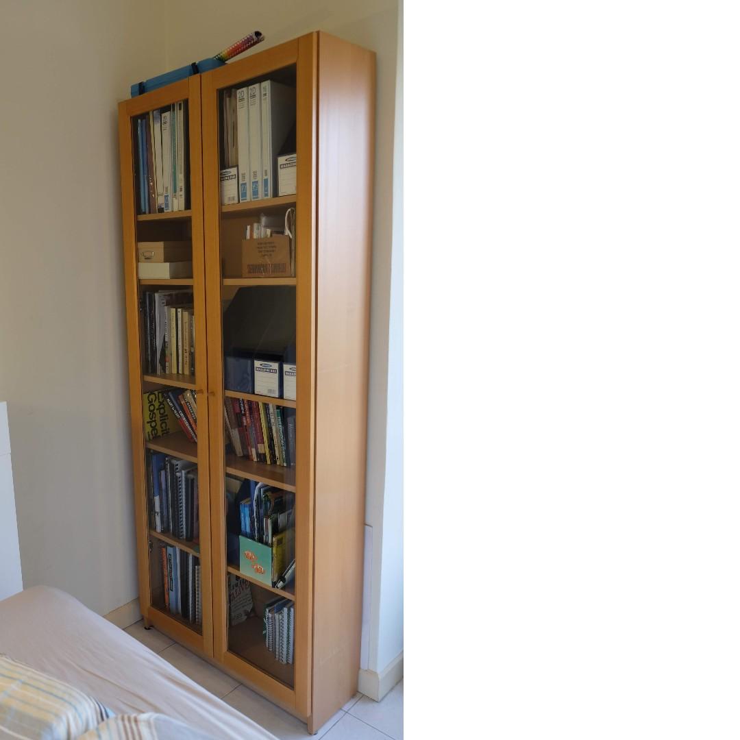 Glass Door Bookshelf Home Furniture Others On Carousell
