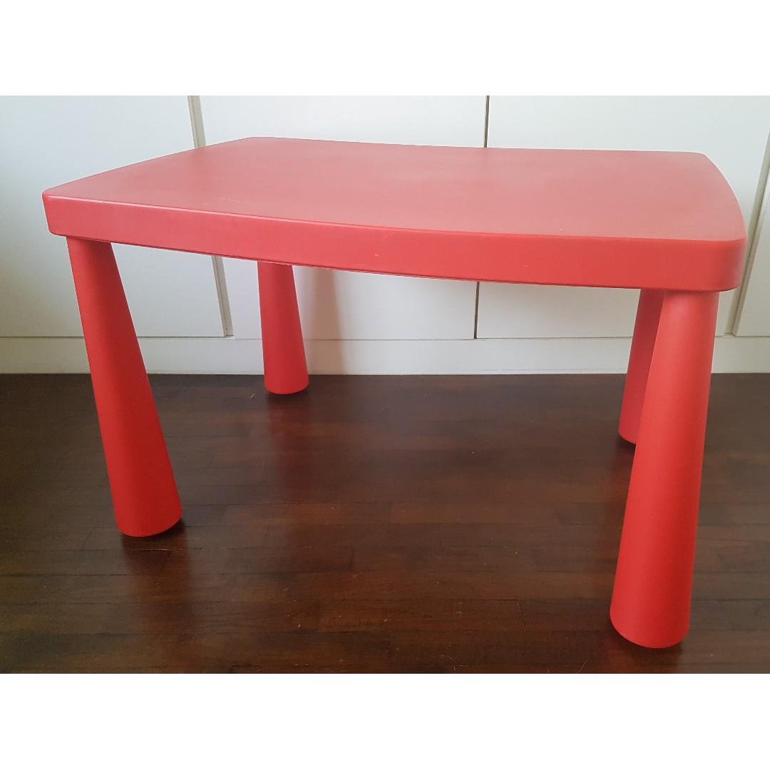 MAMMUT Children's table, indoor/outdoor red, 303/8x215/8 - IKEA