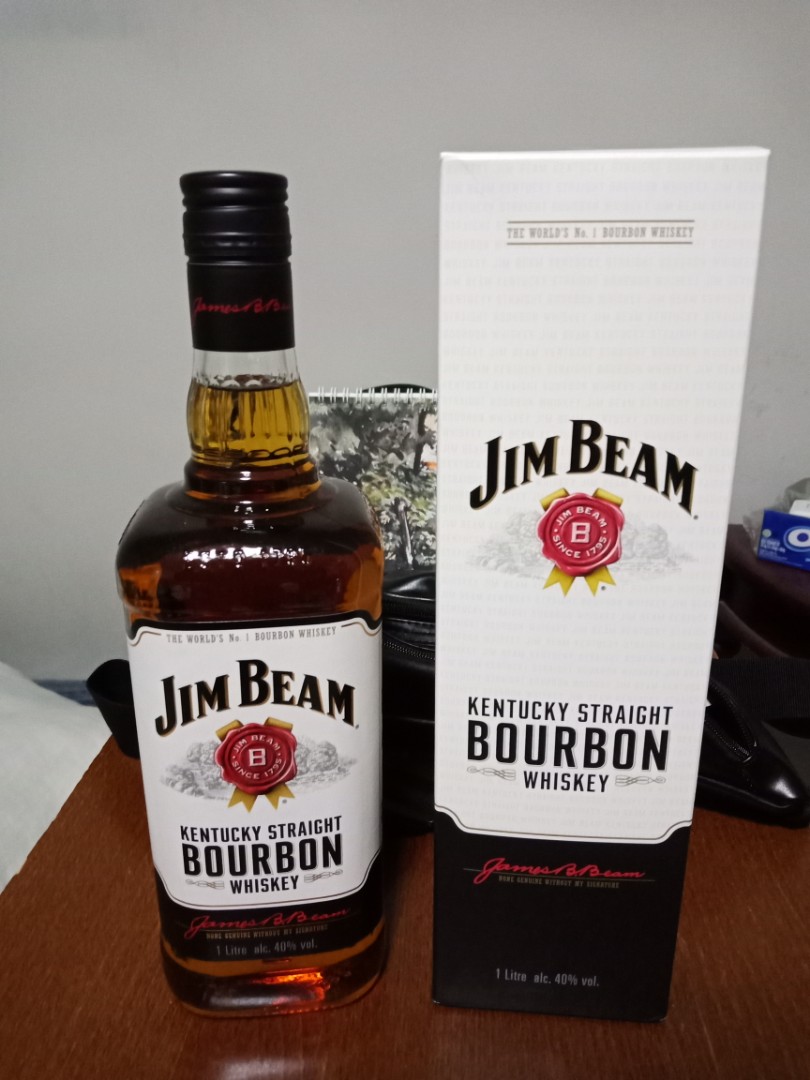 Jim Beam 1 litre, Food & Drinks, Alcoholic Beverages on Carousell